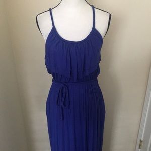 Olive & Oak Blue Braided Detail Maxi Dress